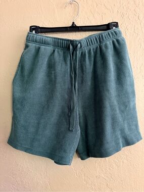 Women’s Rib-Knit Athletic Shorts — Teal Green